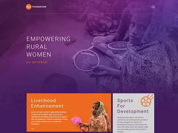 Empowering rural women with the AU Bank WordPress theme.