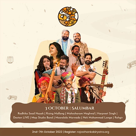A poster for the Rajasthan Kabir Yatra music festival.