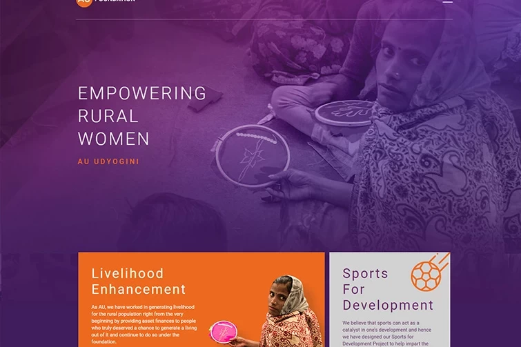 Empowering rural women with the AU Bank WordPress theme.